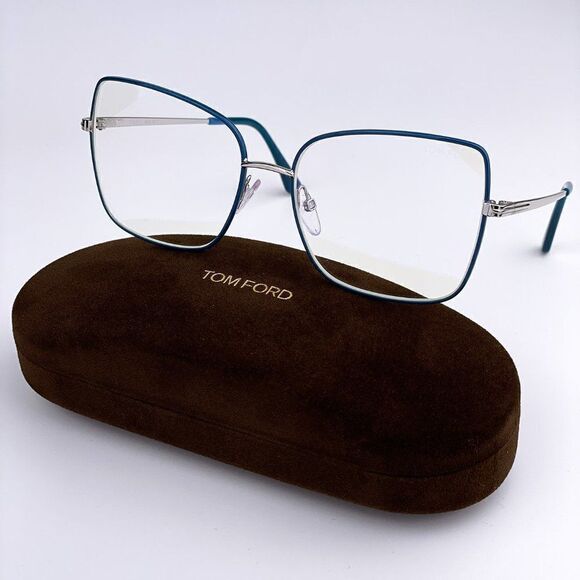 SALE! NEW TOM FORD FT5613-B 098 Butterfly Blue Block Metal Women Eyeglasses main image 14